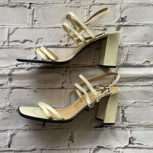 Off White Leather Strappy Sandals By Nine West Women's Size 10